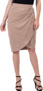 24seven Comfort Apparel Elastic Waist Knee Length Tulip Pencil Skirt