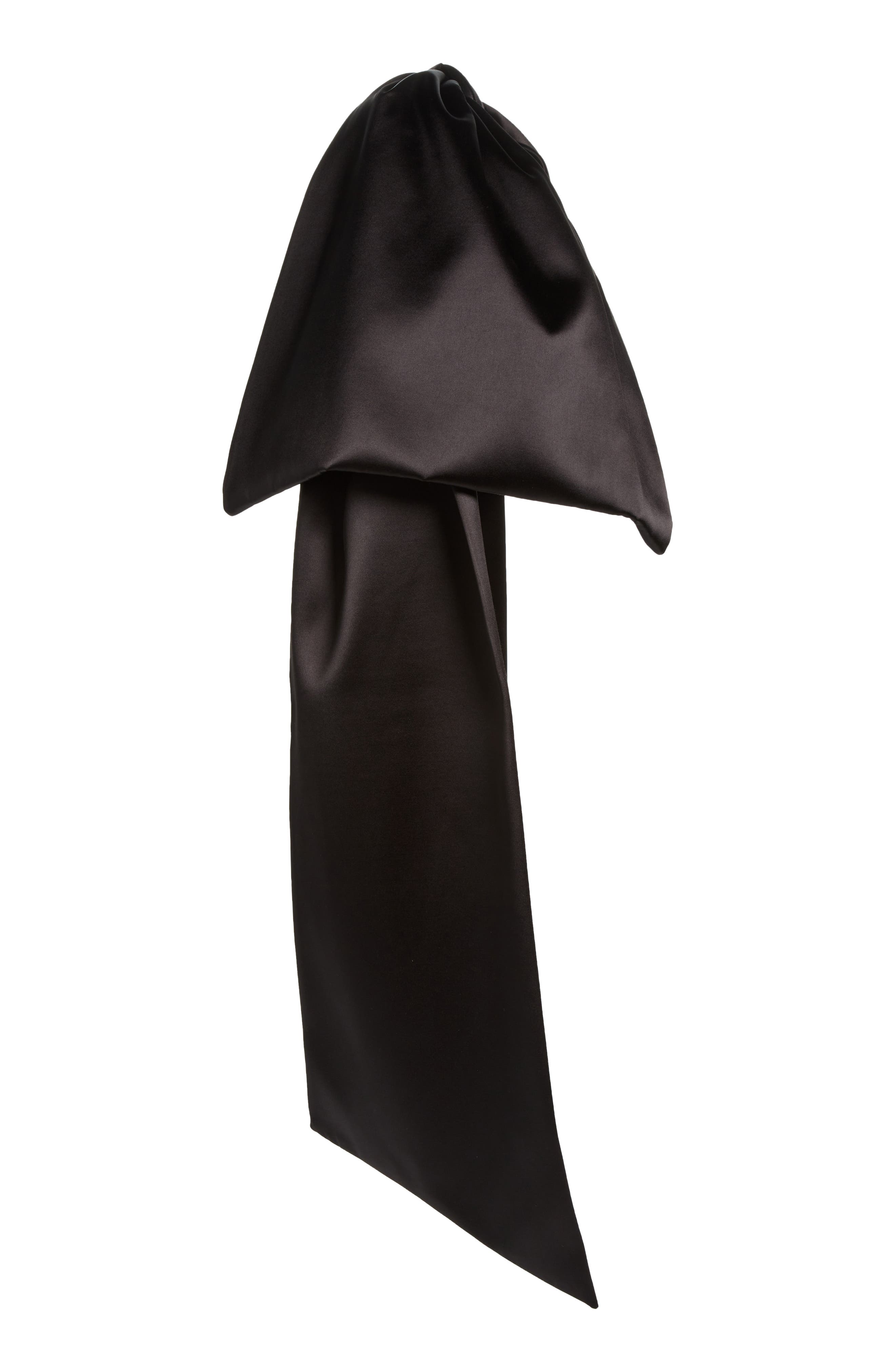 Large Regalo Satin Handbag, Alternate, color, BLACK