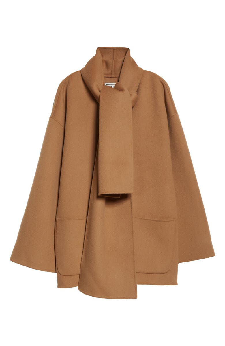 TOTEME Scarf Detail Double Face Wool Jacket, Alternate, color,