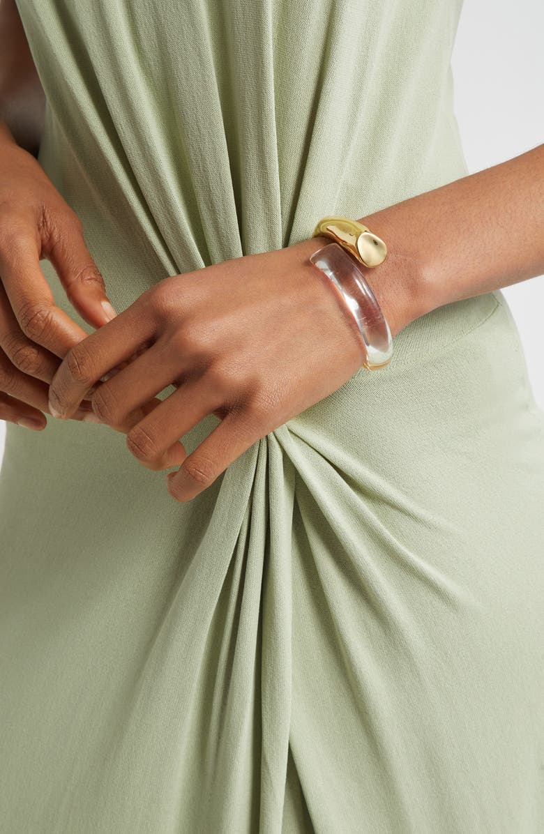 Alexis Bittar Liquid Lucite<sup>®</sup> Bypass Bracelet, Alternate, color, Gold/ Clear