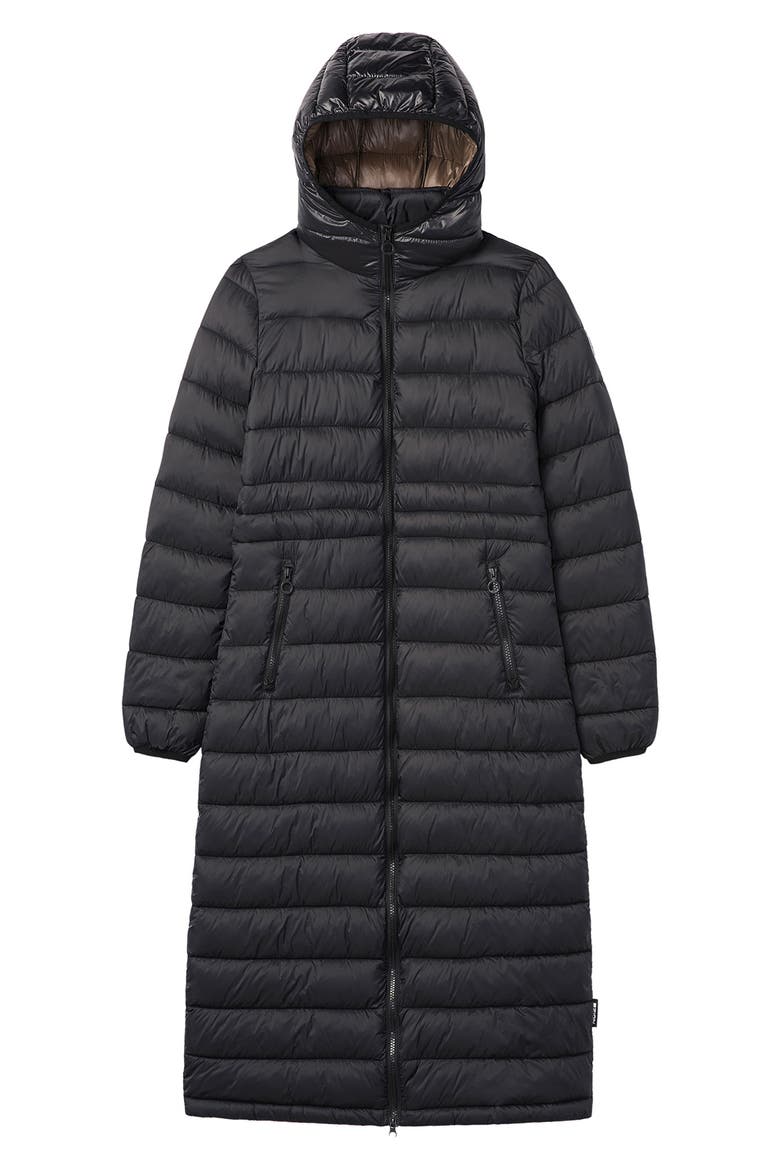 Ivy Lightweight Long Puffer Coat, Alternate, color, BLACK