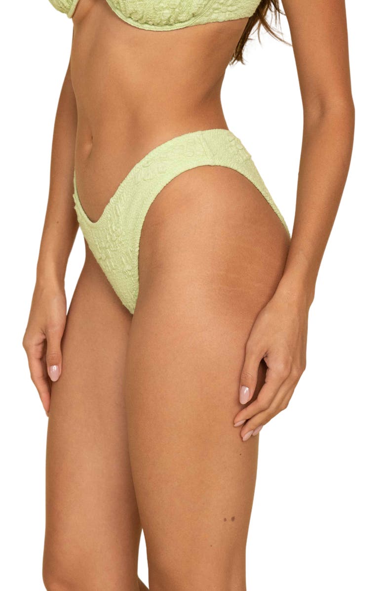 MONTCE Added Coverage Lulu Jacquard Bikini Bottoms, Alternate, color, Avocado Floral Texture