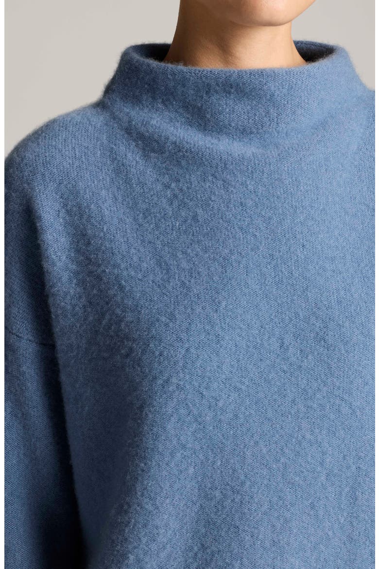 Boiled Cashmere Funnel Neck Pullover, Alternate, color, BLUE SLATE