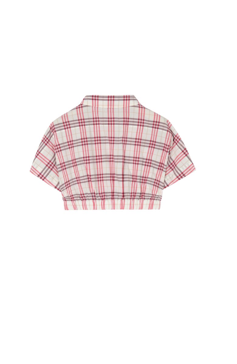 Burberry Check Cotton Shirt, Alternate, color, Aubergine Purple