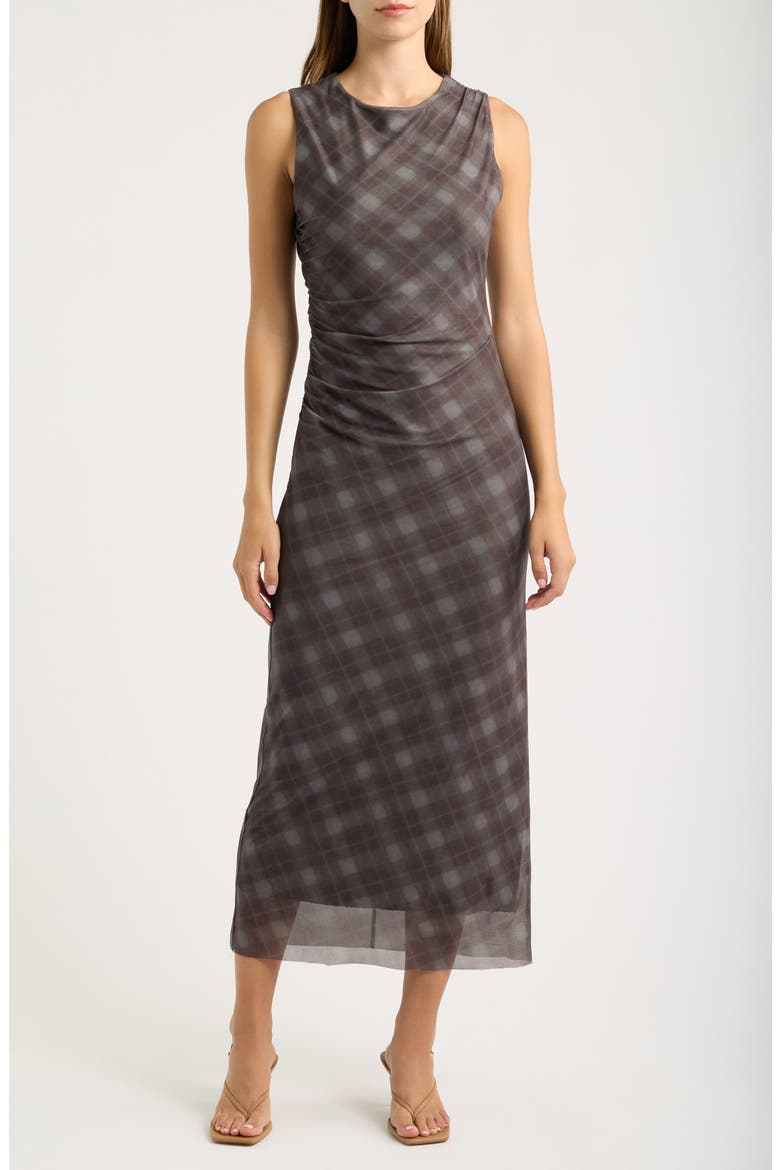 Reese Sleeveless Midi Dress, Main, color, BROWN