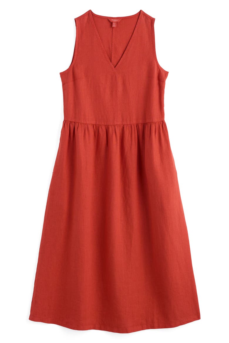 Lowland Heather Linen Midi Dress, Alternate, color, CARNELIAN