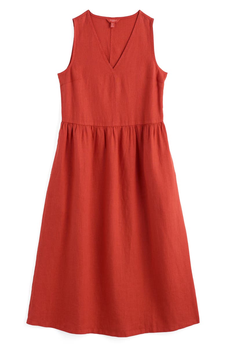 Seasalt Cornwall Lowland Heather Linen Midi Dress, Alternate, color, Carnelian