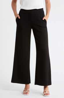 T Tahari Scuba Knit Crop Wide Leg Pants