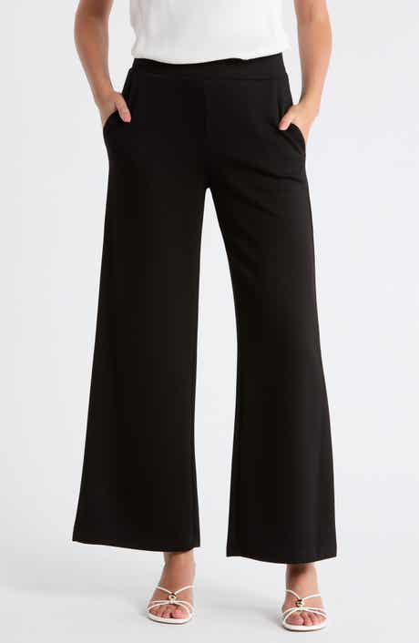 T Tahari Scuba Knit Crop Wide Leg Pants