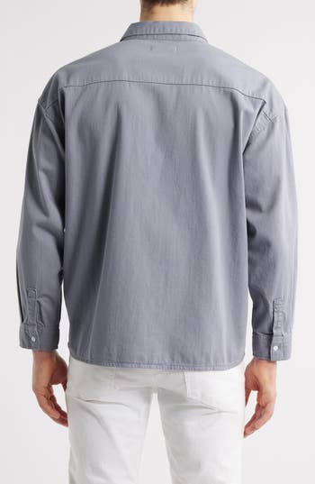 Frame Relaxed Fit Denim Button-up Shirt In Blue