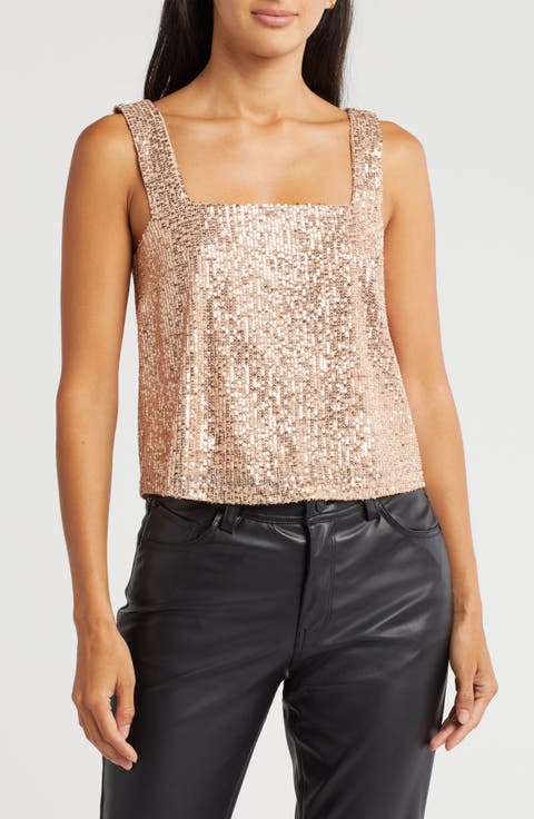Relaxed Sequin Crop Top
