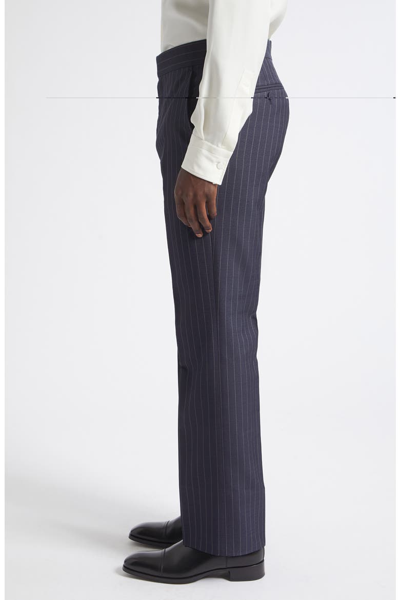 Chalk Stripe Silk Trousers, Alternate, color, UCC NAVY