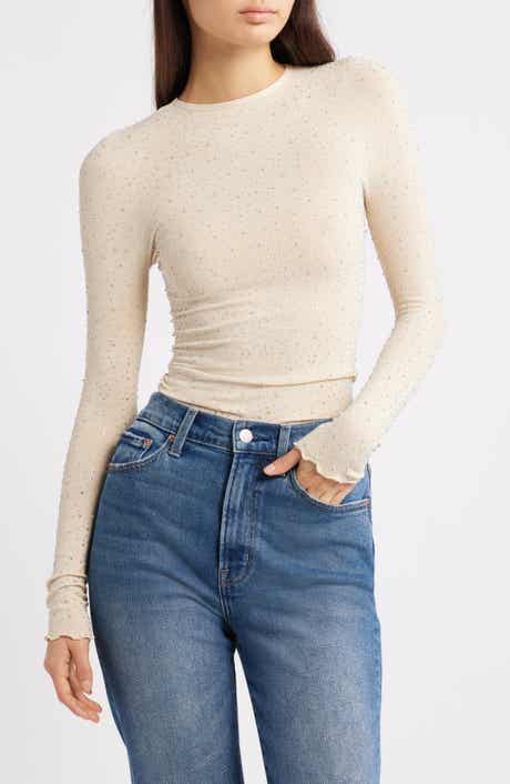 Free People Night Sky Studded Rib Top