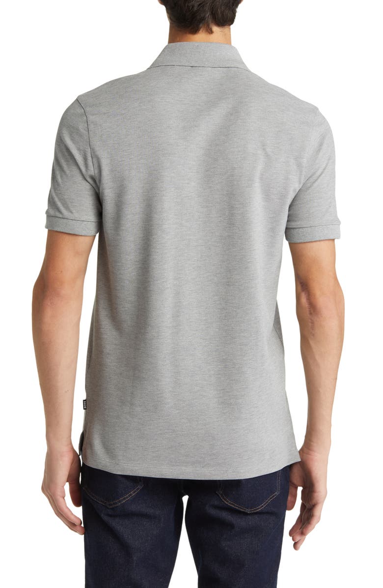 BOSS Pallas Cotton Polo, Alternate, color, Silver