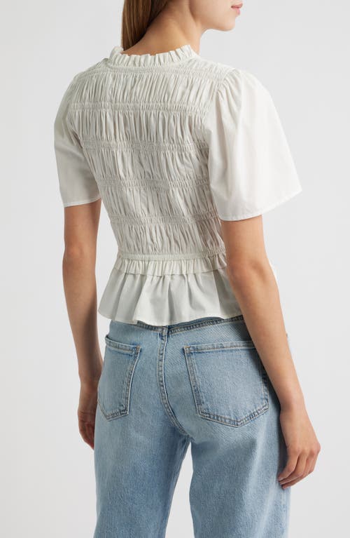 Rails Portia Smocked Ruffle Cotton Blend Crop Top