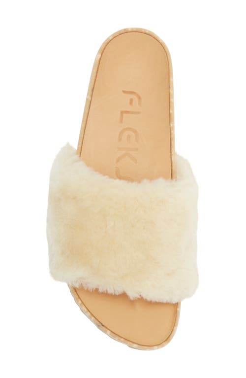 Fleks San Ysidro Genuine Shearling Slide Sandal In Neutral