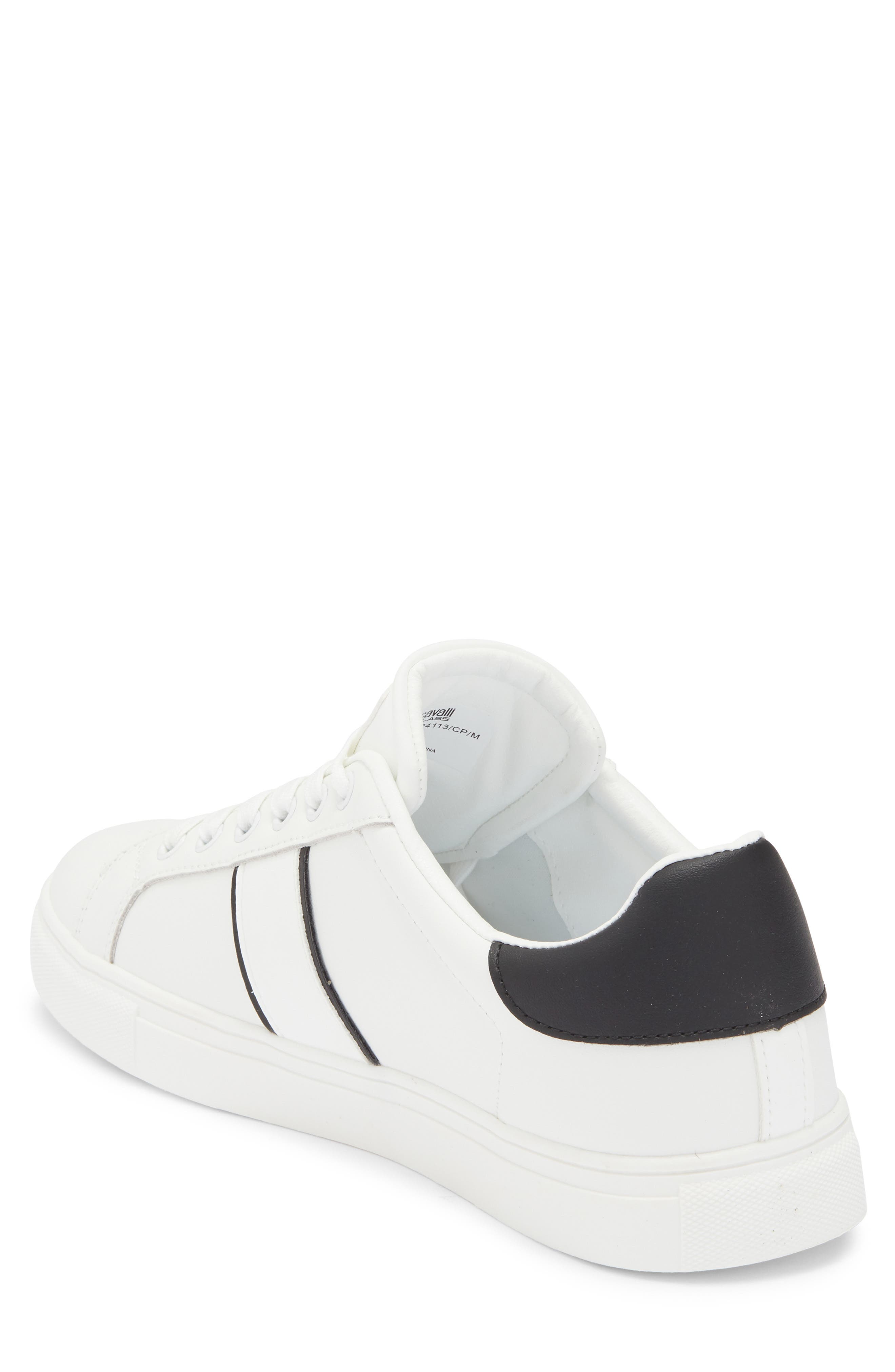 Roberto Cavalli Class Sneaker, Alternate, color, White/ Black