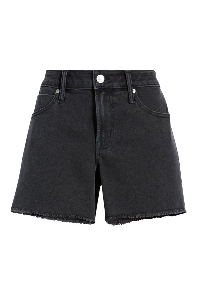 Frayed Denim Shorts, Alternate, color, BLACK