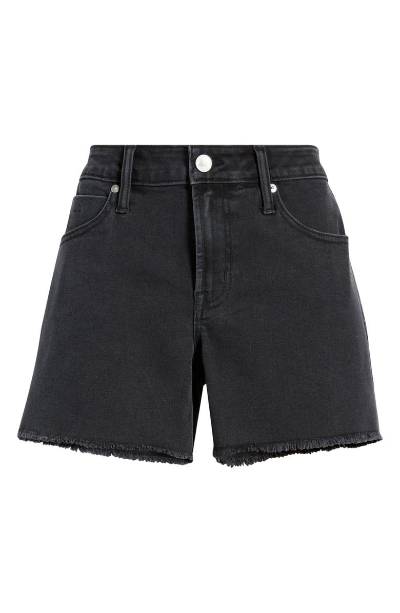 CITY BLUES Frey Hem Cutout Denim Shorts, Alternate, color, Black