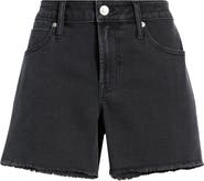 CITY BLUES Frey Hem Cutout Denim Shorts