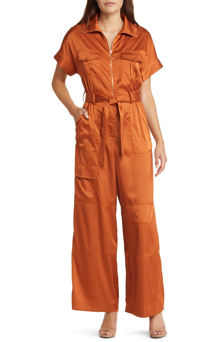 Hutch Kerrigan Satin Utility Jumpsuit, Main, color,