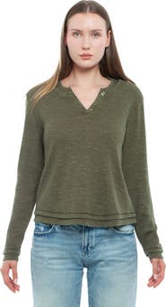 WILT Clothing Long Sleeve Henley Mock Double Layer Tee