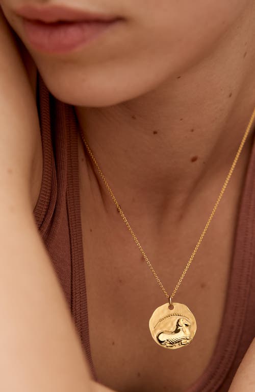 Monica Vinader Zodiac Charm Pendant Necklace In Gold