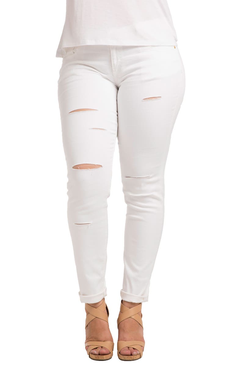 Standards & Practices Destroyed Stretch Skinny Boyfriend Jeans, Main, color,