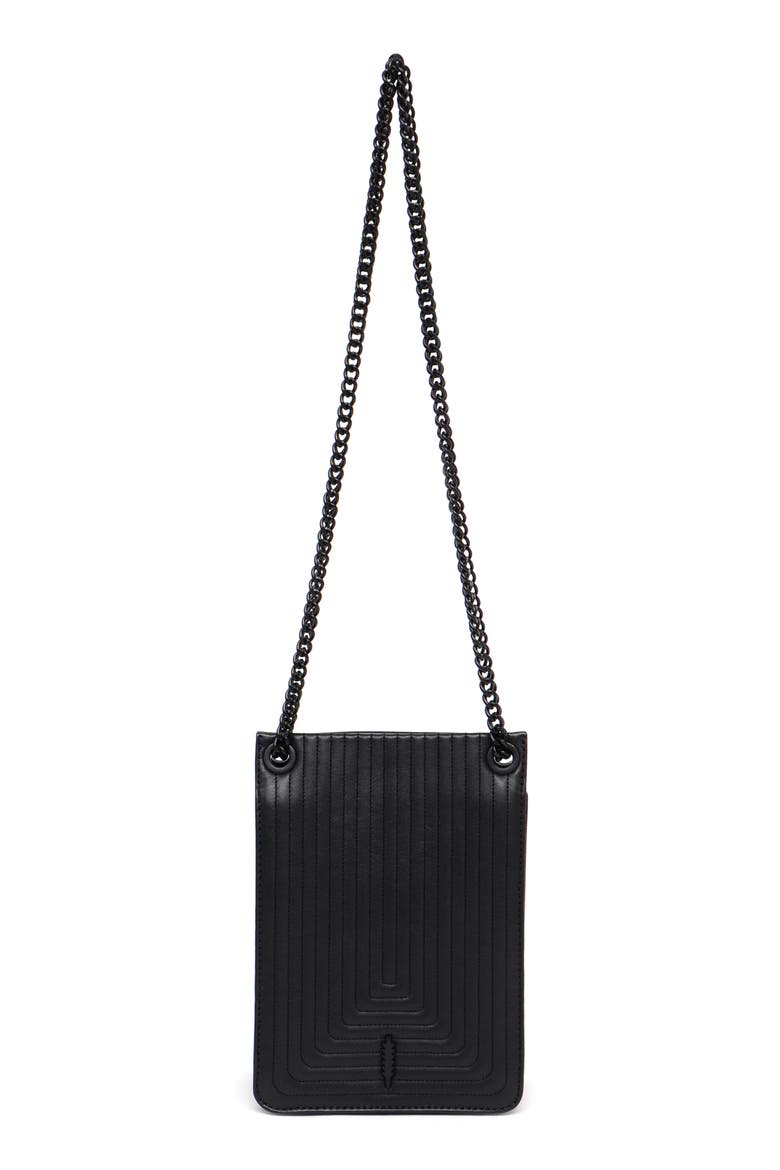 Leather Crossbody, Main, color, BLACK