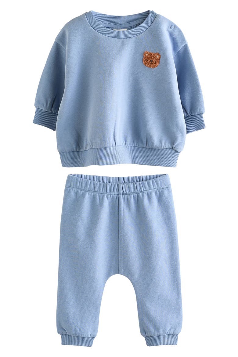 Bear Sweatshirt & Sweatpants Set, Main, color, BLUE