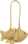 Damson Madder Raffia Fish Shoulder Bag