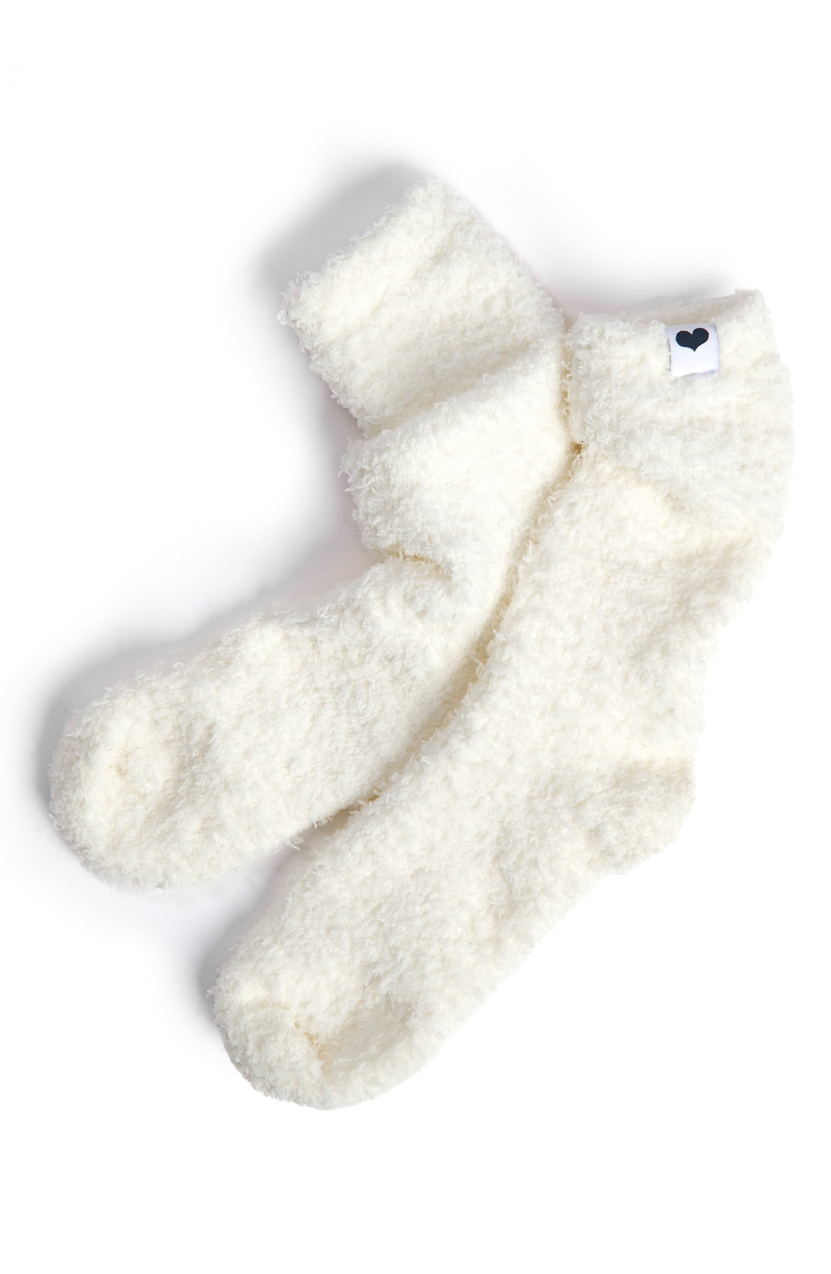 Little Giraffe Dolce Slouchy Lounge Socks, Alternate, color, Cream