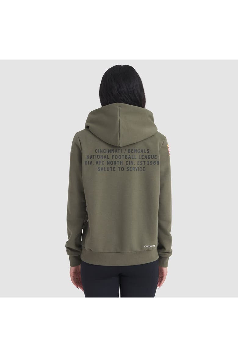 Women's Nike Olive Cincinnati Bengals 2025 Salute to Service Sideline Standard Issue Dri-FIT Hoodie, Alternate, color, Olive