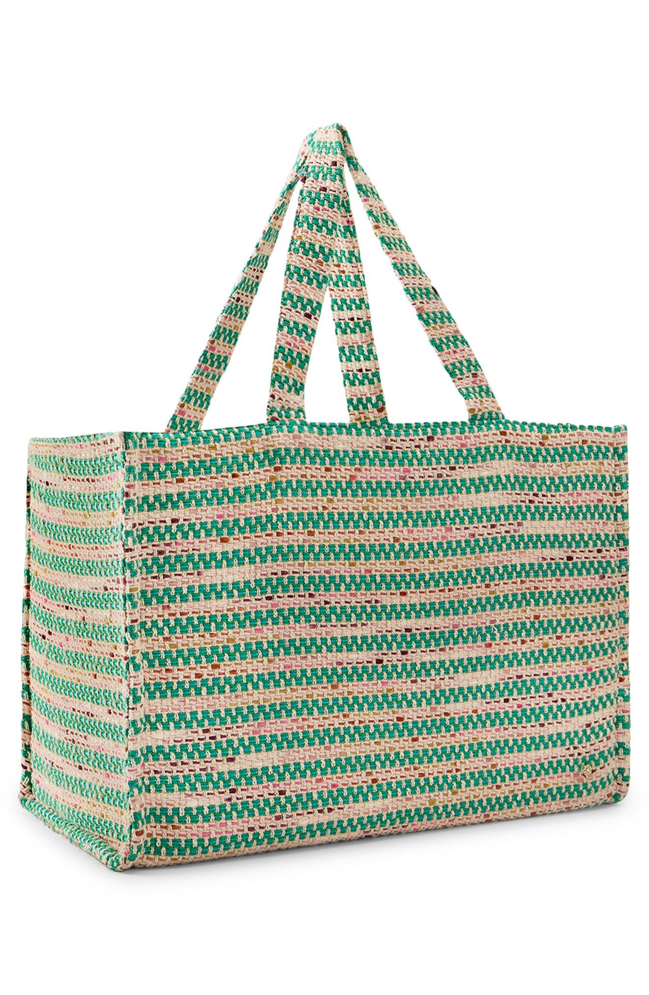 Helen Kaminski Anika Stripe Bouclé Tote, Alternate, color, Jade Multi