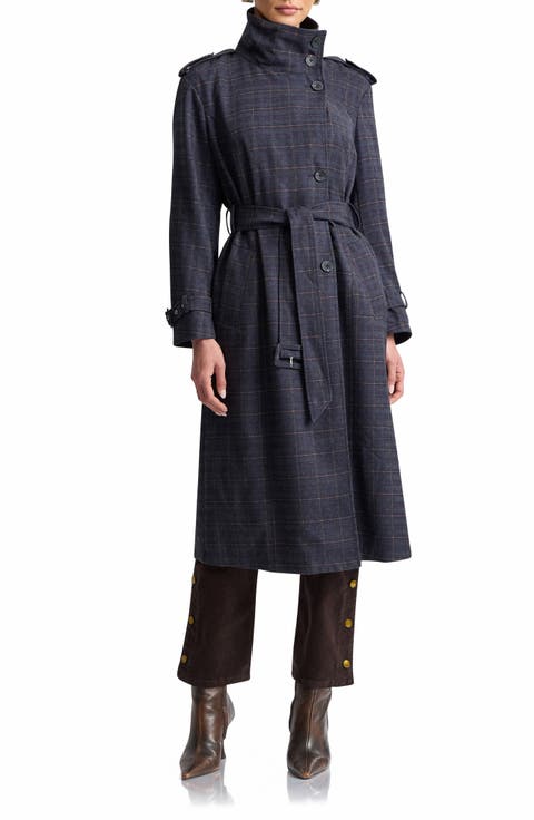 Relaxed Belted Funnel Neck Coat