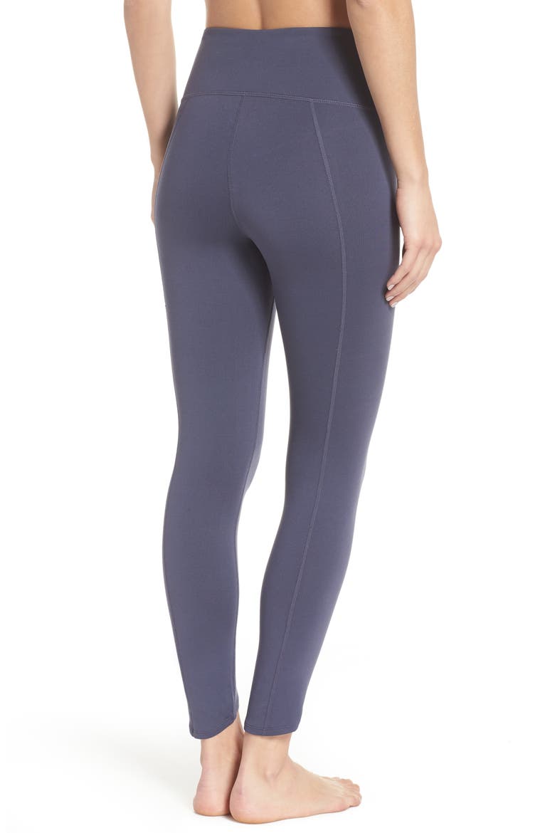 Refocus Recycled High Waist Midi Leggings, Alternate, color, GREY SLATE
