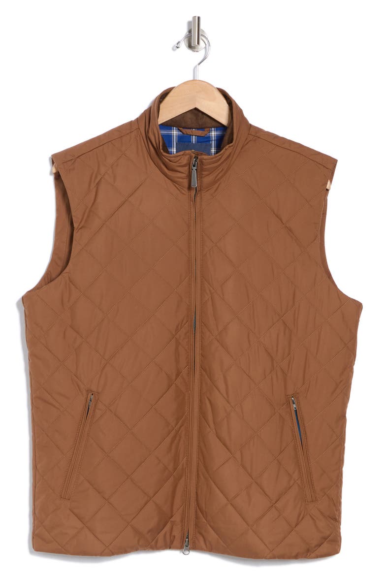 Water Repellent Diamond Quilted Vest, Alternate, color, BISON
