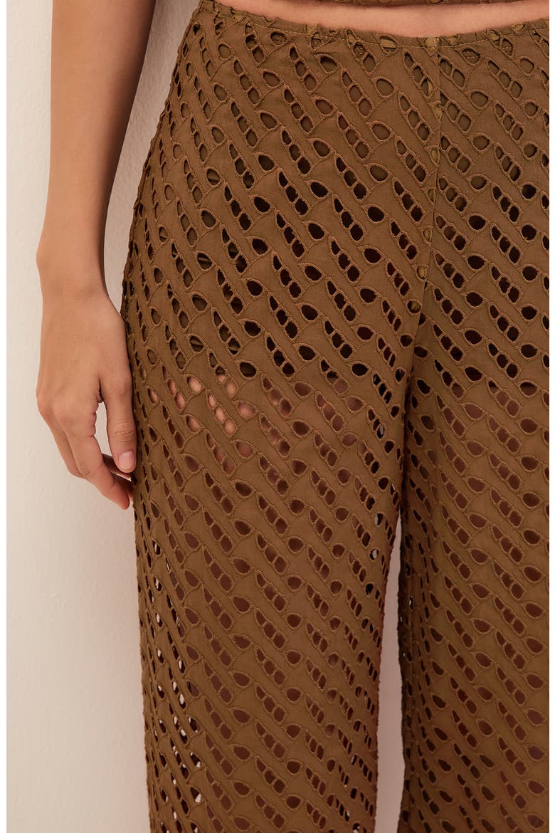 Venice Wide Leg Cotton Cover-Up Pants, Alternate, color, BROWN