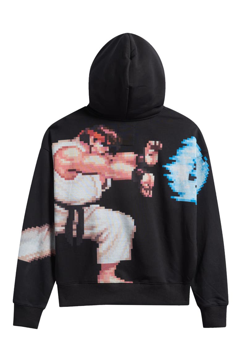 Ryu Haduken Hoodie, Alternate, color, BLACK