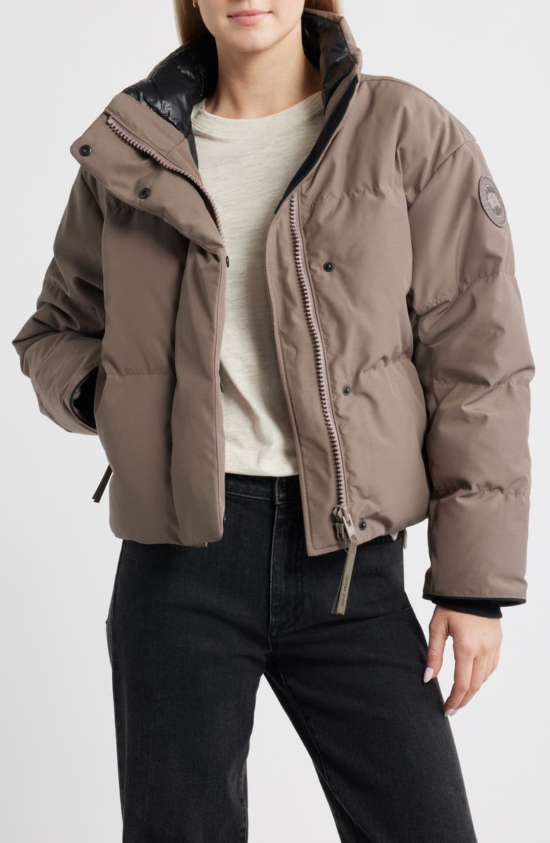 Canada Goose Grandview Black Label Cropped Puffer Jacket, Alternate, color, Taupe Grey