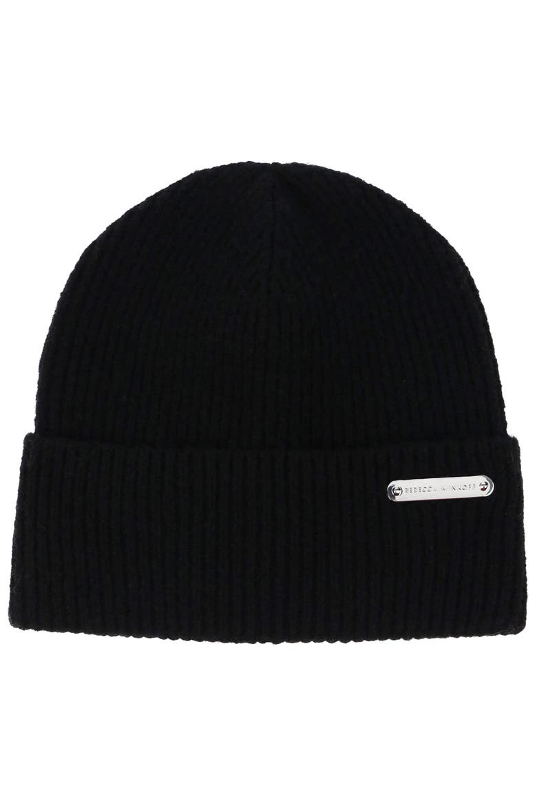 Rib Knit Cuff Beanie, Main, color, BLACK