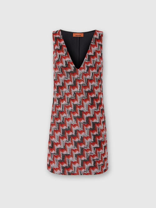 Missoni Mini Dress With V-neck And Embroidered Lace In Pink