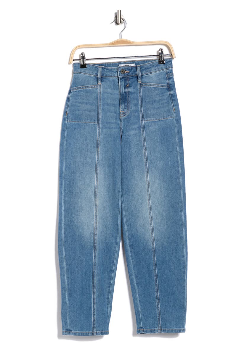 Front Seam Barrel Jeans, Alternate, color, LIGHT WASH