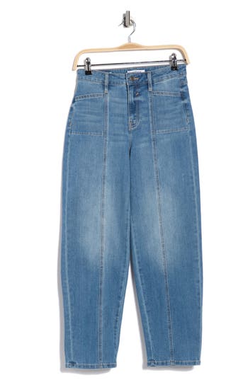 Vigoss Front Seam Barrel Jeans In Brown