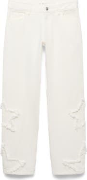 MANGO TEEN Star Embroidered Straight Leg Jeans