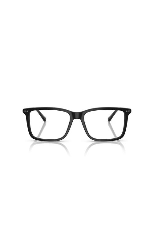 Polo Ralph Lauren 55mm Rectangle Optical Glasses In Black