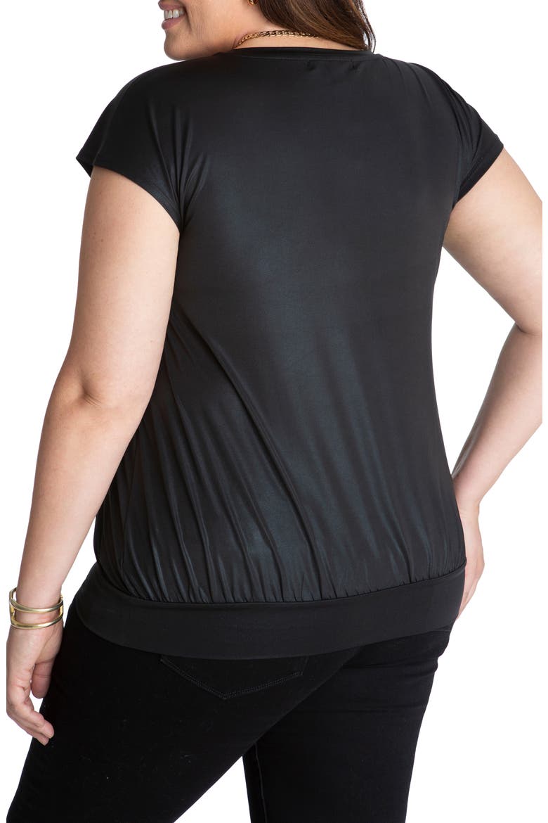 Liquid Jersey Short Sleeve Top, Alternate, color, BLACK SHIMMER V0950