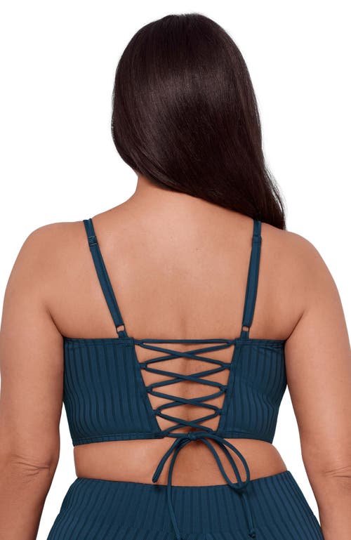 S3 Ribbed Squareneck Midkini Top In Blue