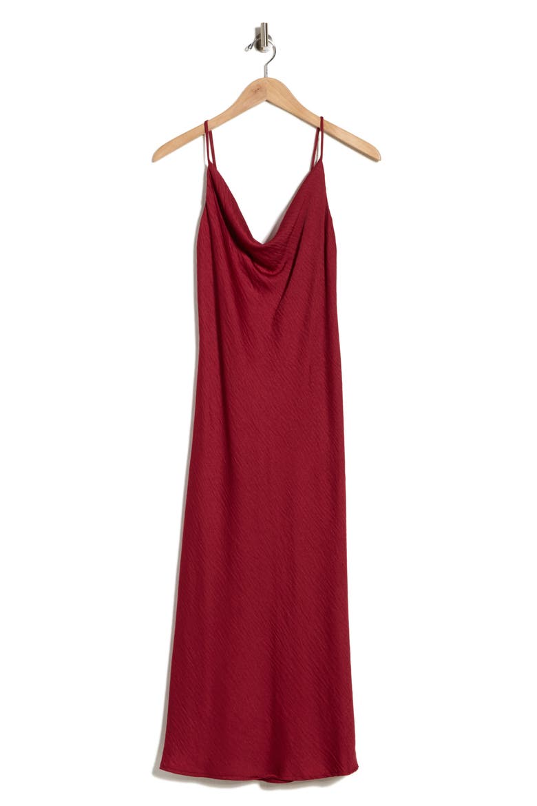 Hammered Satin Slipdress, Alternate, color, WINE