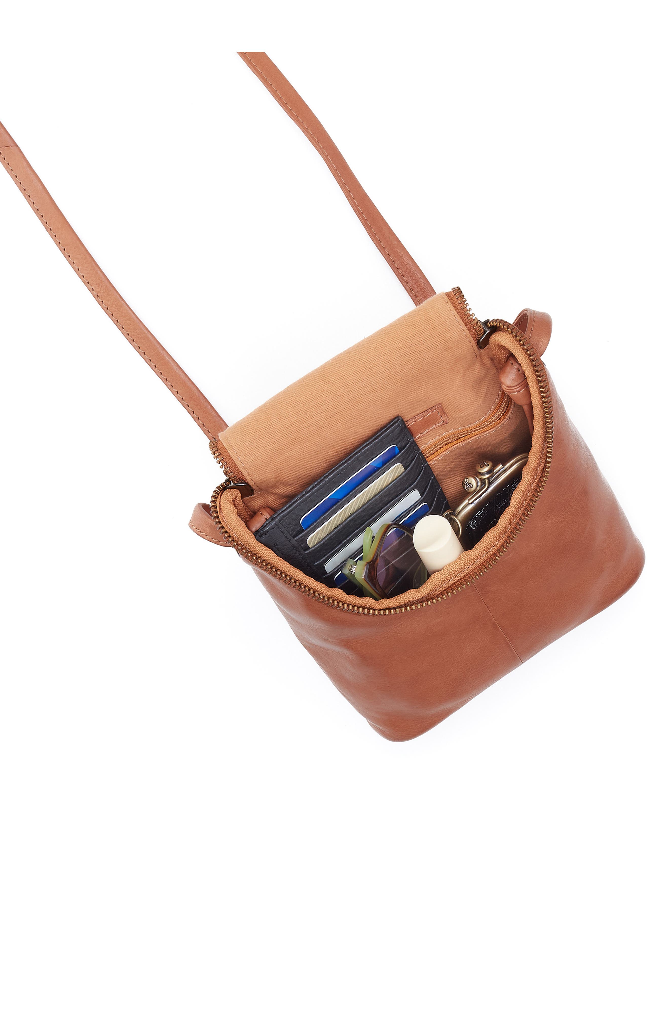 HOBO Fern Leather Crossbody Bag, Alternate, color, Harvest Wheat